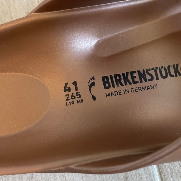 Birkenstock Gold/Brown Slide Sandals - Picture 5 of 8